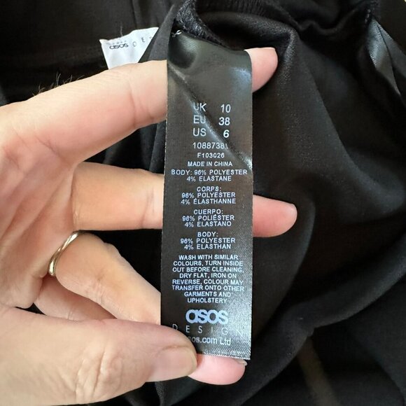 ASOS Design Black Flared Maternity Jersey Slim Kick Flare Suit Trouser Pants -6 - Picture 6 of 8